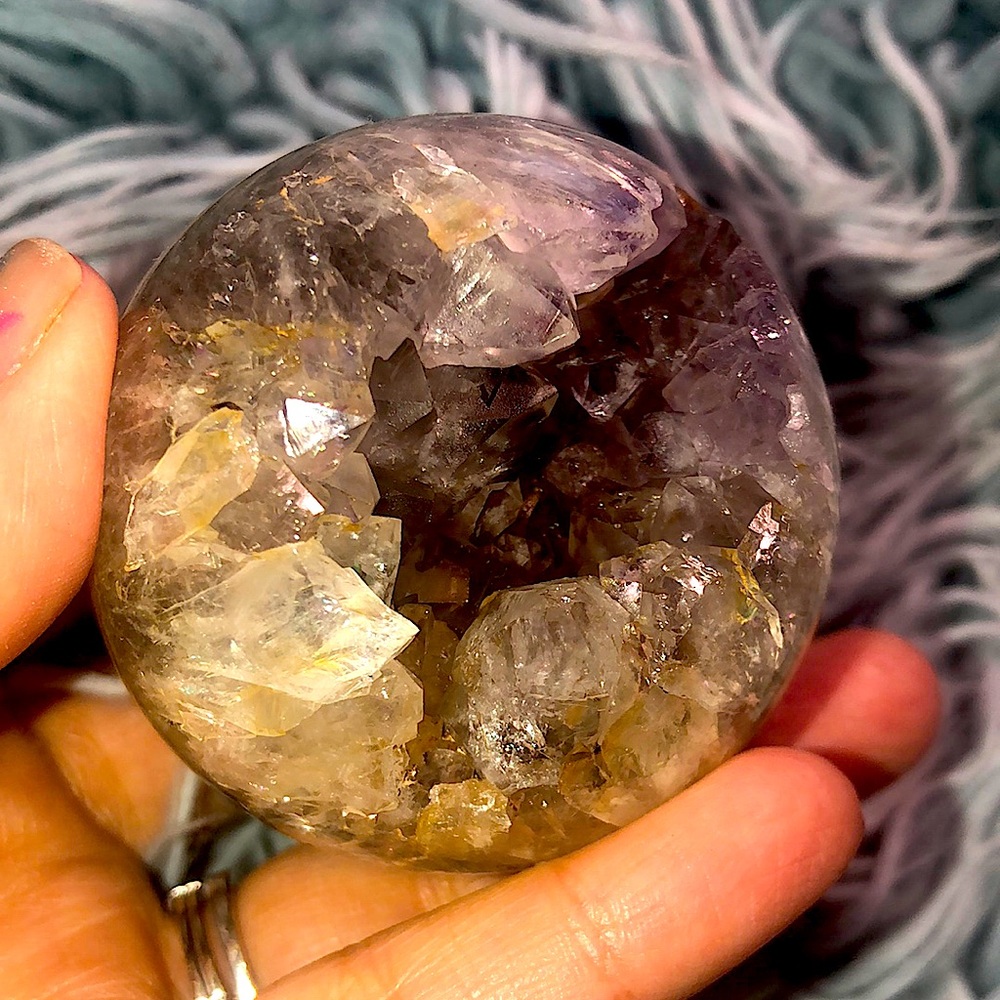 Ametrine small crystal sphere